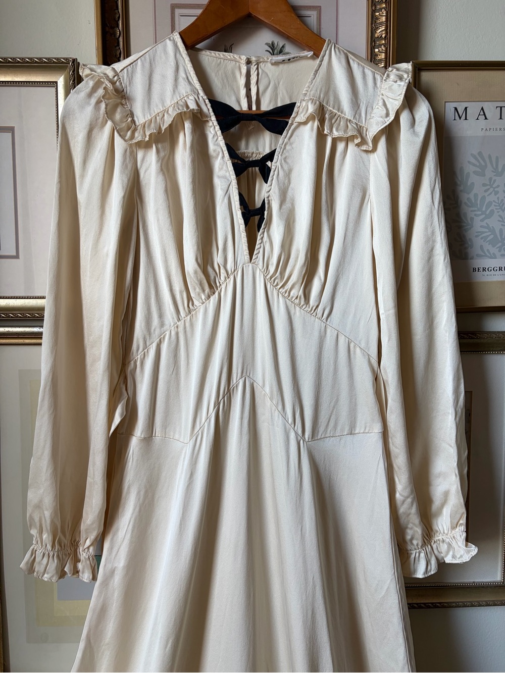 Doen Lorelei Long Sleeve Silk Midi Dress size S - Picture 12 of 16